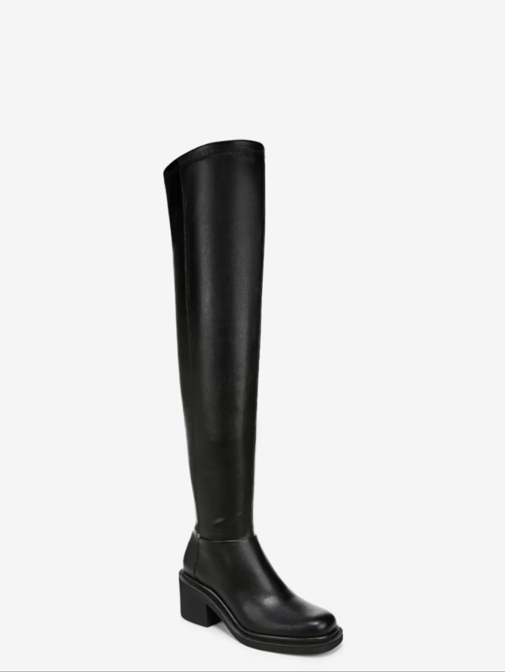 NWOT Franco Sarto Kelly Over-The-Knee Black Moto Faux Leather Boot Sz 8.5